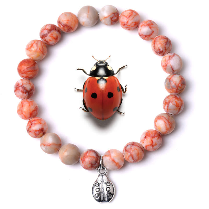 Braccialetto Olivenorma Lucky 7 con ciondolo a forma di coccinella e pietre preziose - Agata rossa netta - image 29