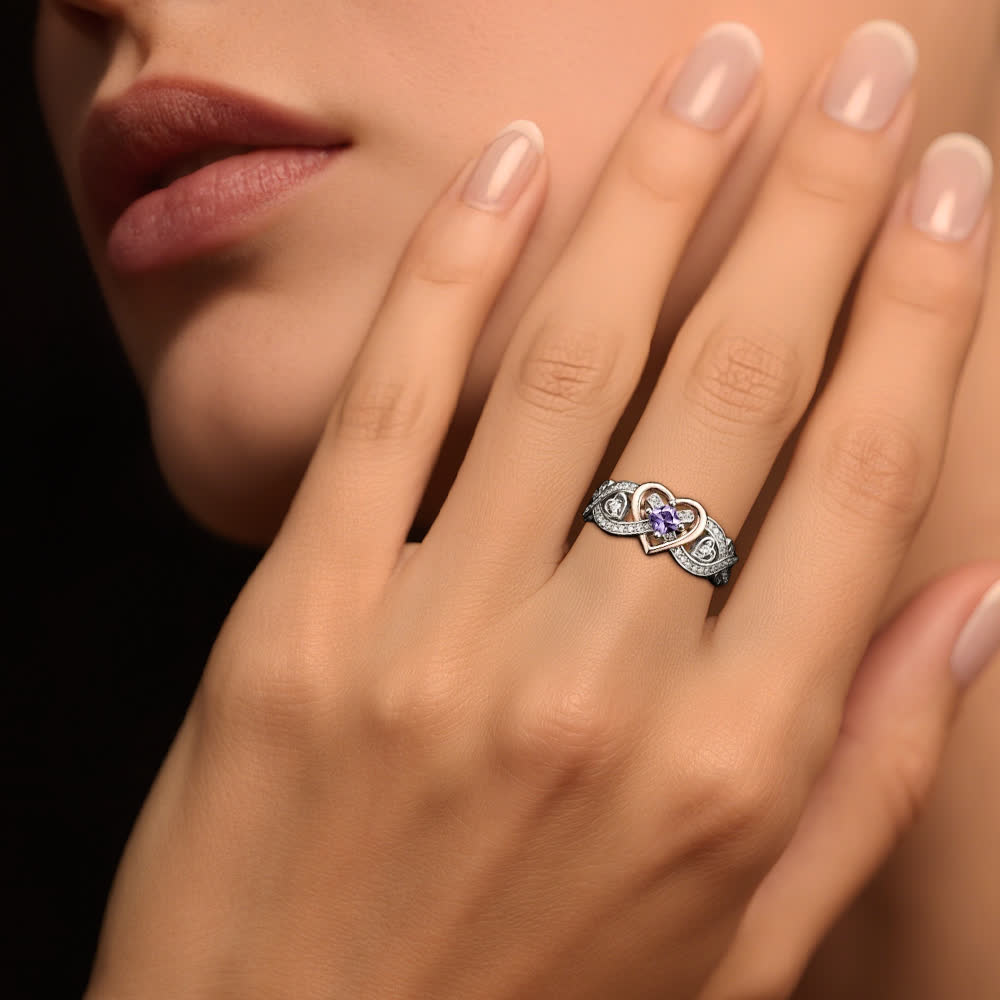 Anello d'amore con ametista e cuore di Olivenorma Freyja - image 2