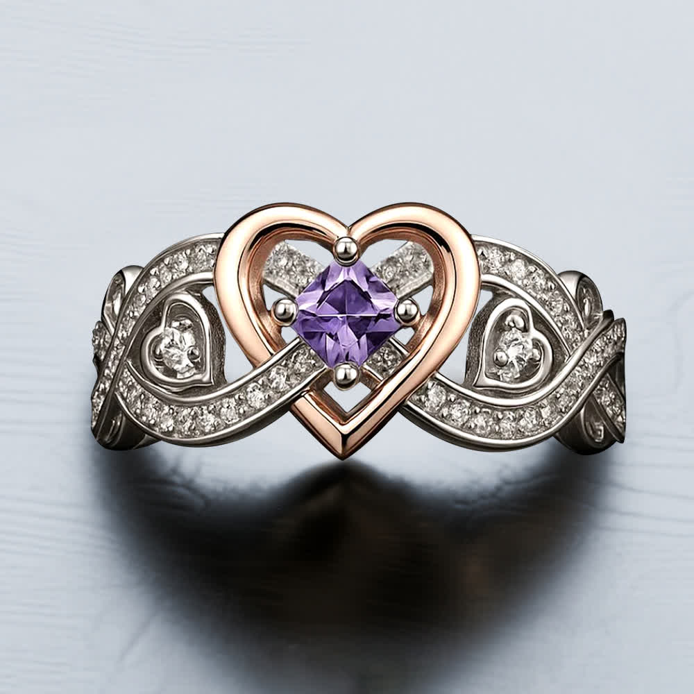 Anello d'amore con ametista e cuore di Olivenorma Freyja - image 5