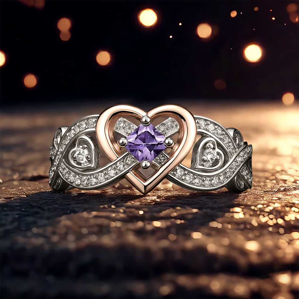 Anello d'amore con ametista e cuore di Olivenorma Freyja - Stati Uniti 11 - image 1