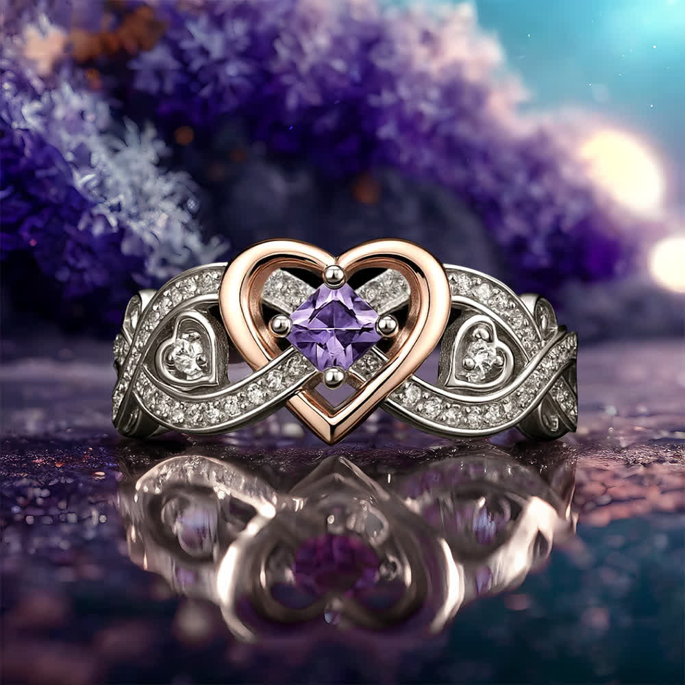Anello d'amore con ametista e cuore di Olivenorma Freyja - image 4