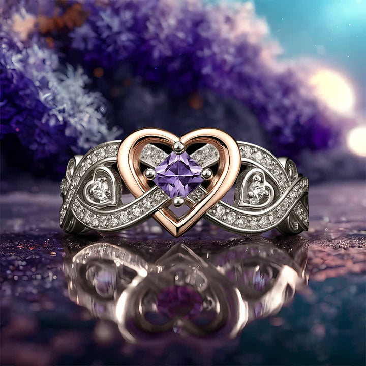 Anello d'amore con ametista e cuore di Olivenorma Freyja - image 4