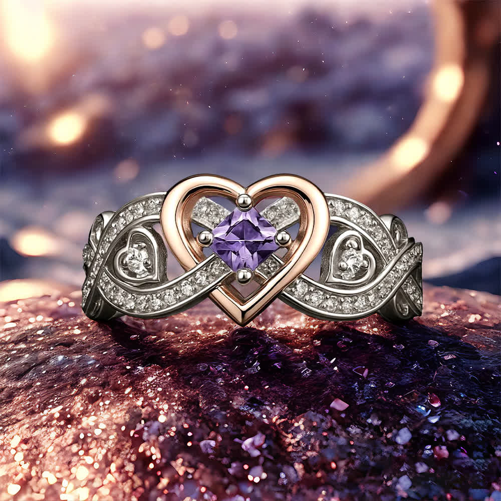 Anello d'amore con ametista e cuore di Olivenorma Freyja - image 3