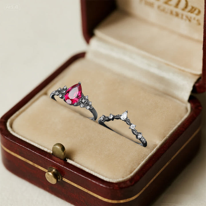 Anello Olivenorma The Guardian's Crown con granato e ossidiana - image 4