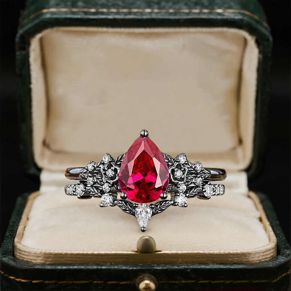 Anello Olivenorma The Guardian's Crown con granato e ossidiana - image 3