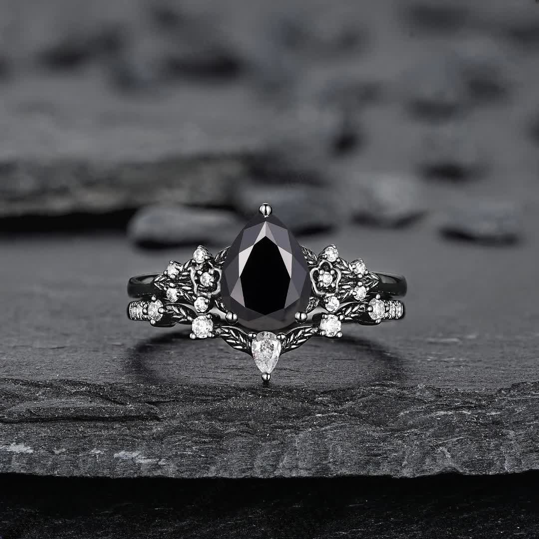 Anello Olivenorma The Guardian's Crown con granato e ossidiana - image 16