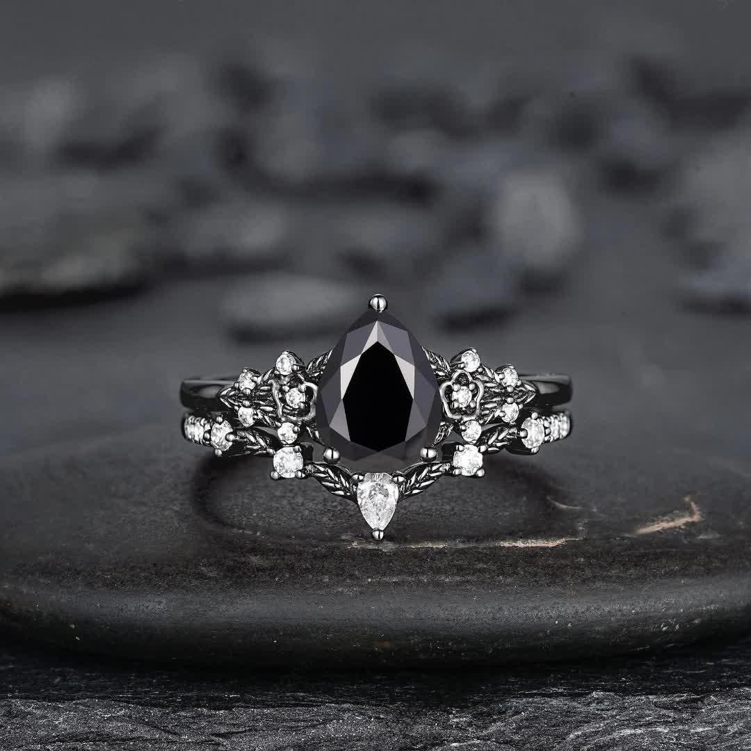 Anello Olivenorma The Guardian's Crown con granato e ossidiana - image 13