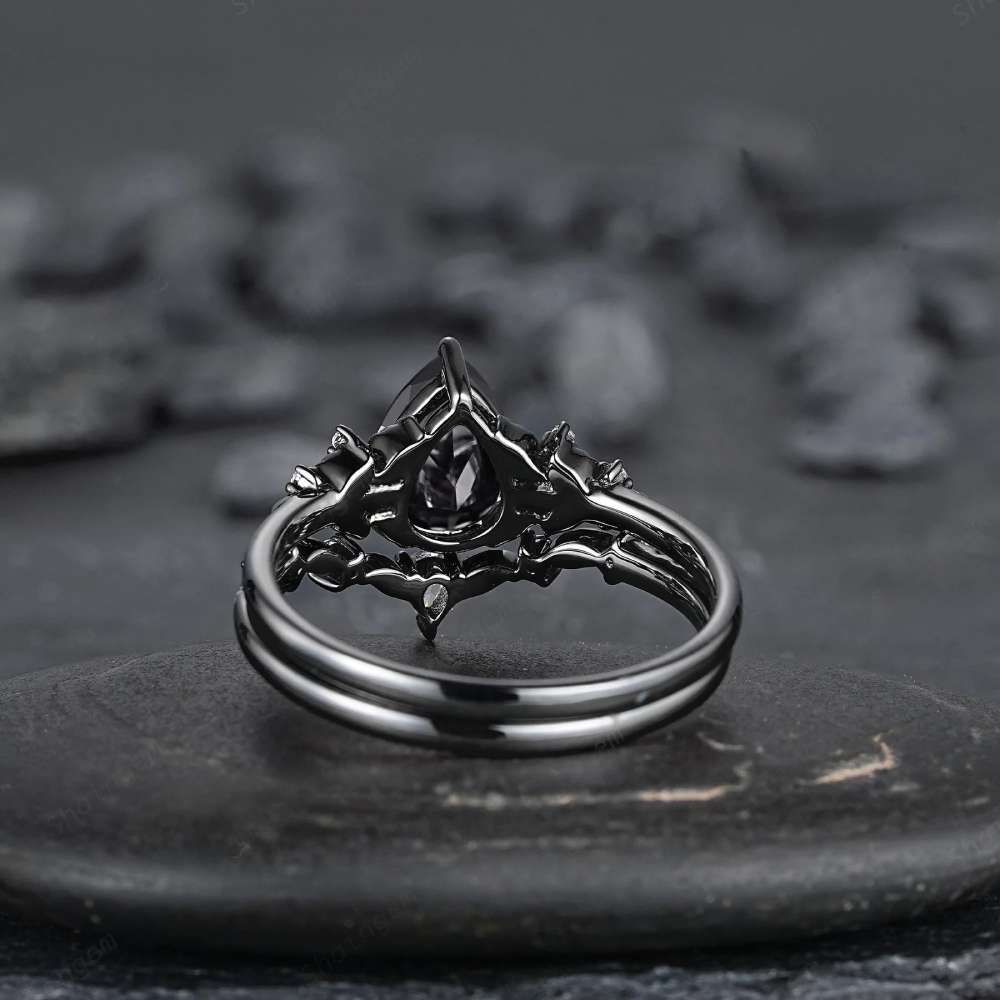 Anello Olivenorma The Guardian's Crown con granato e ossidiana - image 15