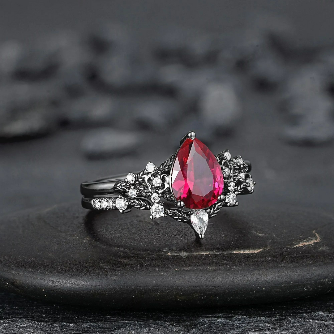 Anello Olivenorma The Guardian's Crown con granato e ossidiana - image 7