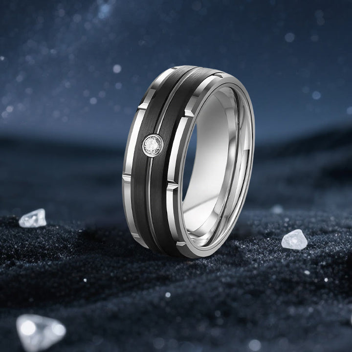 Anello di coppia Olivenorma Orion Void con moissanite nera - Anello per uomo - Stati Uniti 13 - image 4