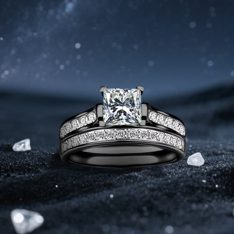 Anello di coppia Olivenorma Orion Void con moissanite nera - Anello per donna - Stati Uniti 11 - image 2