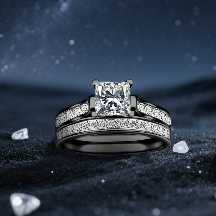 Anello di coppia Olivenorma Orion Void con moissanite nera - Anello per donna - Stati Uniti 11 - image 2