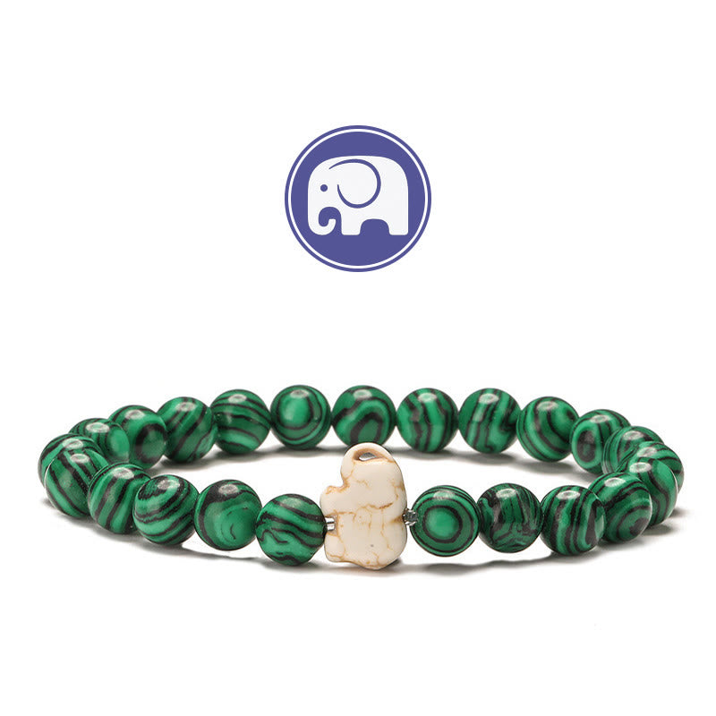 Bracciale Olivenorma Elephant Saggezza con pietre preziose - Malachite - image 8