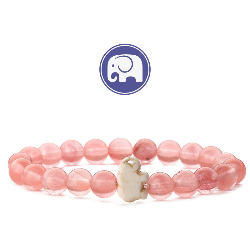 Bracciale Olivenorma Elephant Saggezza con pietre preziose - Quarzo rosa - image 6