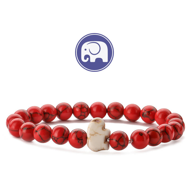 Bracciale Olivenorma Elephant Saggezza con pietre preziose - Turchese rosso - image 20