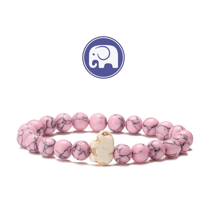 Bracciale Olivenorma Elephant Saggezza con pietre preziose - Turchese rosa - image 18