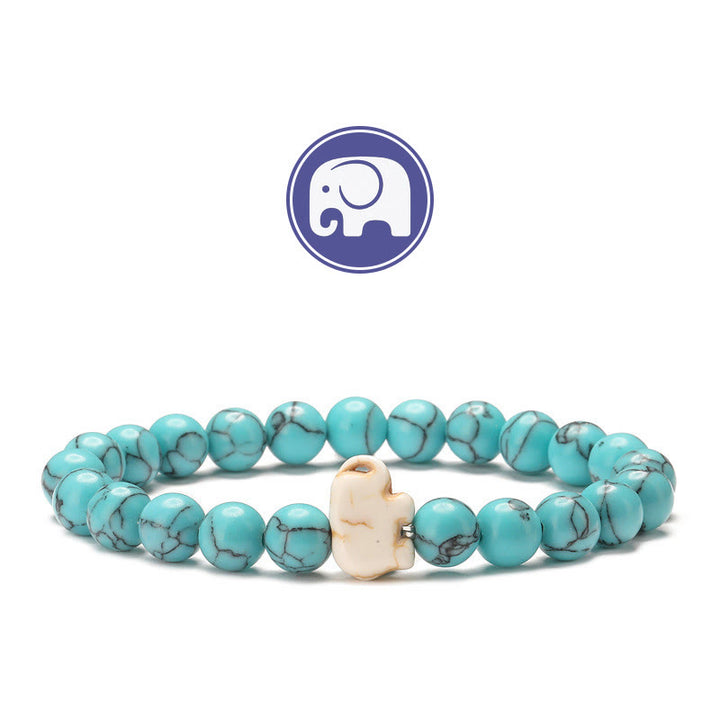 Bracciale Olivenorma Elephant Saggezza con pietre preziose - Blu Turchese - image 19