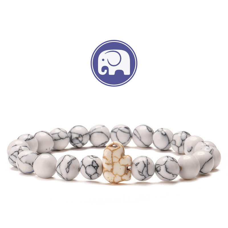 Bracciale Olivenorma Elephant Saggezza con pietre preziose - Howlite - image 17
