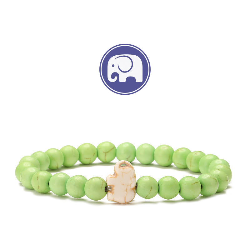 Bracciale Olivenorma Elephant Saggezza con pietre preziose - Turchese verde chiaro - image 16