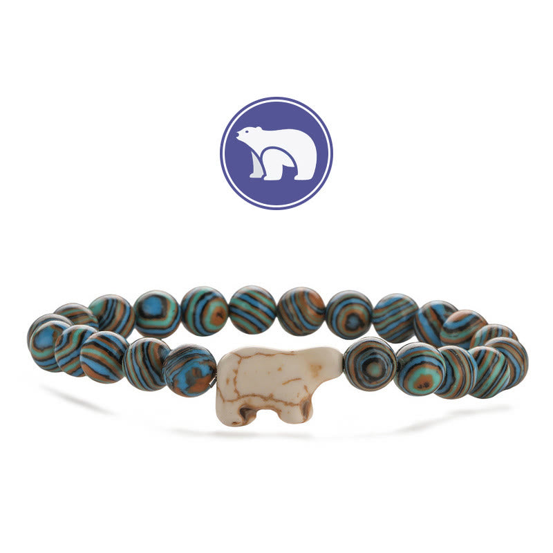 Bracciale con pietre preziose a forma di orso polare Olivenorma - Malachite blu - image 6