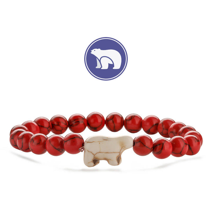 Bracciale con pietre preziose a forma di orso polare Olivenorma - Turchese rosso - image 5