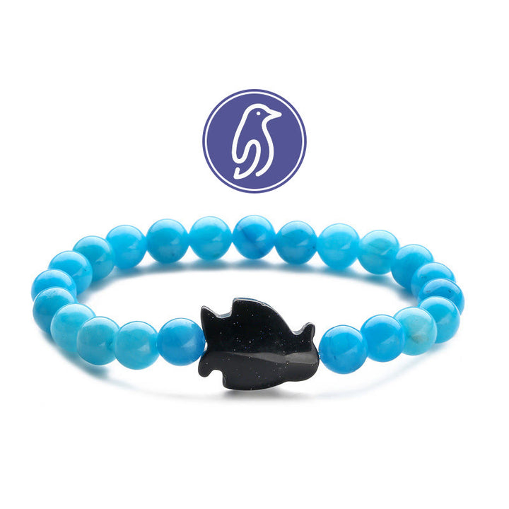 Bracciale con pietre preziose Olivenorma Penguin Guideline - Calcedonio blu lago e arenaria blu - image 11