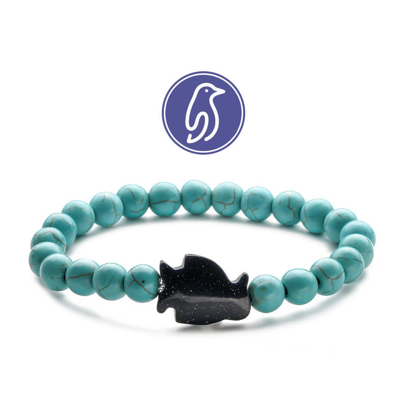 Bracciale con pietre preziose Olivenorma Penguin Guideline - Arenaria turchese e blu - image 1