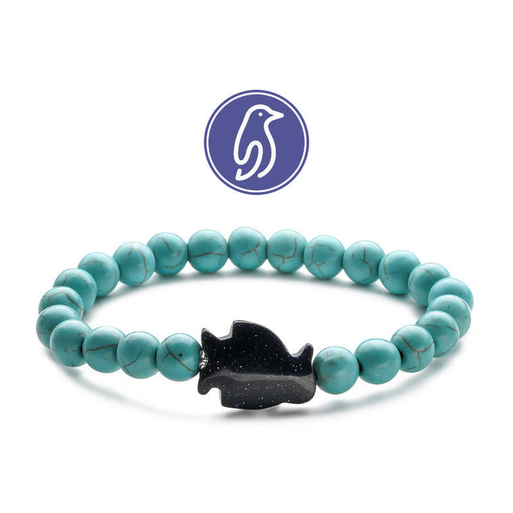Bracciale con pietre preziose Olivenorma Penguin Guideline - Arenaria turchese e blu - image 1
