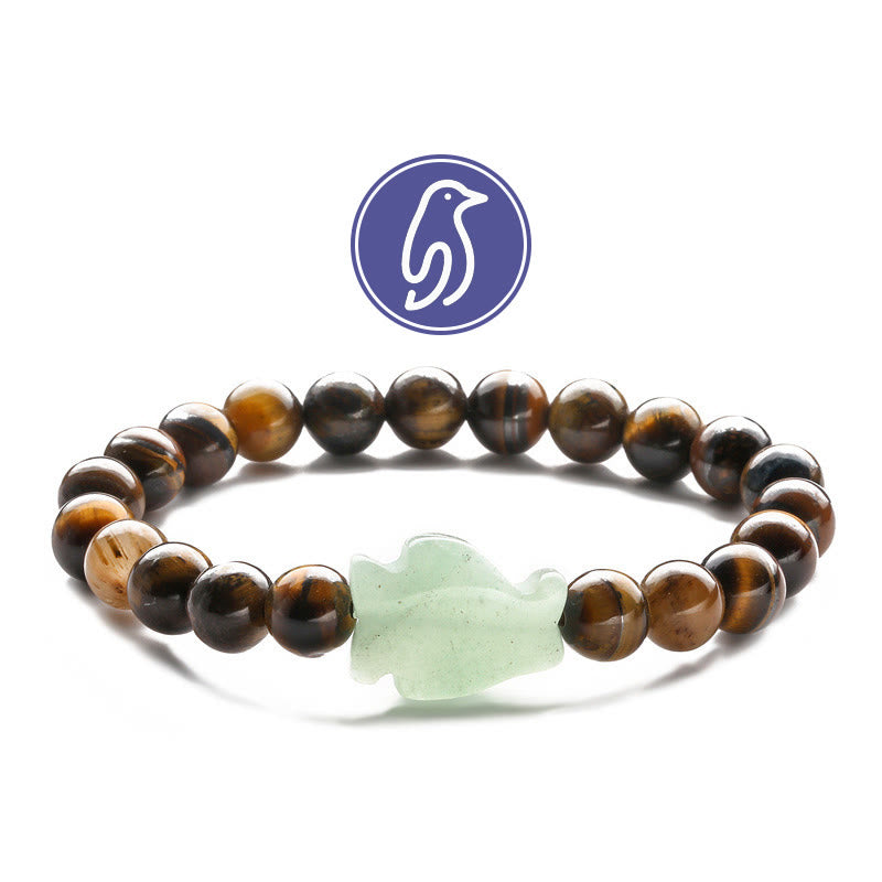 Bracciale con pietre preziose Olivenorma Penguin Guideline - Occhio di tigre e avventurina verde - image 20