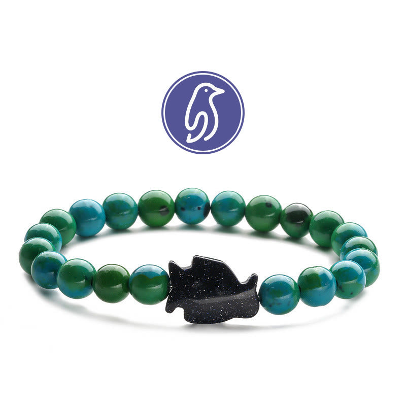 Bracciale con pietre preziose Olivenorma Penguin Guideline - Crisocolla e arenaria blu - image 4