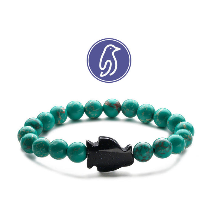 Bracciale con pietre preziose Olivenorma Penguin Guideline - Pietra dell'Imperatore Verde e Arenaria Blu - image 3