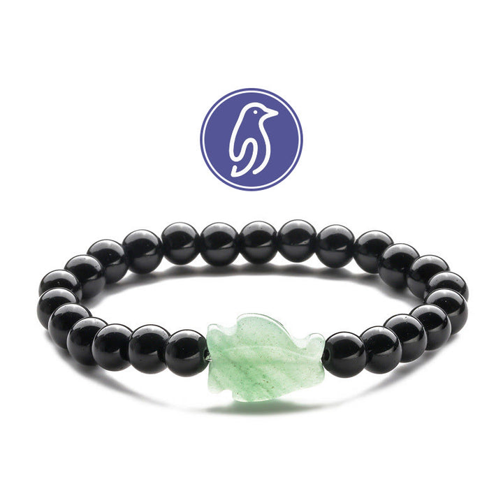 Bracciale con pietre preziose Olivenorma Penguin Guideline - Ossidiana e avventurina verde - image 21