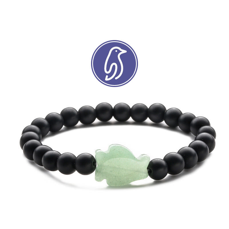 Bracciale con pietre preziose Olivenorma Penguin Guideline - Onice nero e avventurina verde - image 15
