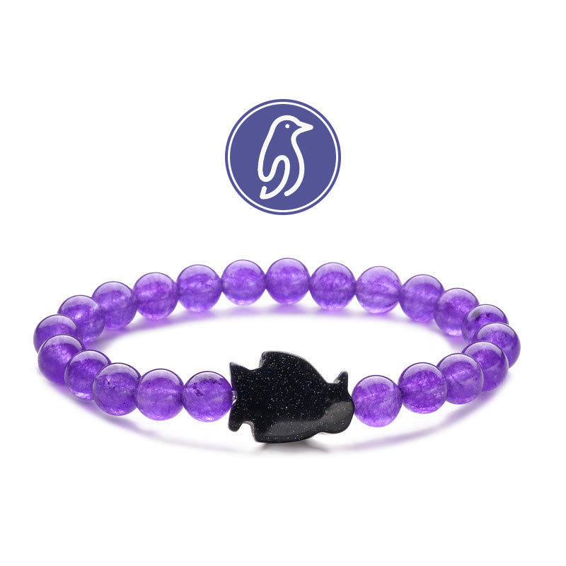 Bracciale con pietre preziose Olivenorma Penguin Guideline - Ametista e arenaria blu - image 6