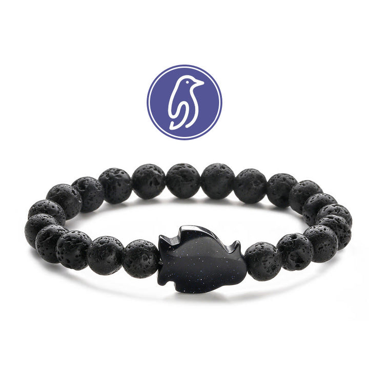 Bracciale con pietre preziose Olivenorma Penguin Guideline - Pietra lavica e arenaria blu - image 10