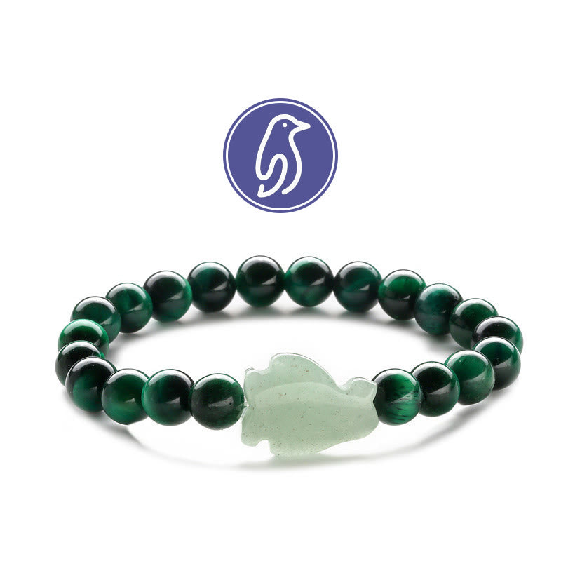 Bracciale con pietre preziose Olivenorma Penguin Guideline - Occhio di tigre verde e avventurina verde - image 18