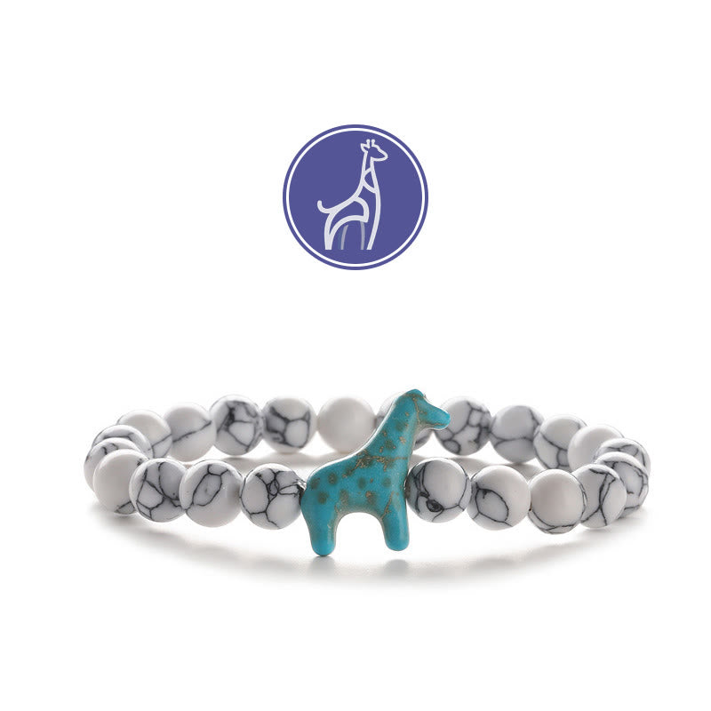 Braccialetto con pietre preziose per la crescita della giraffa Olivenorma - Giraffa blu - Howlite - image 18