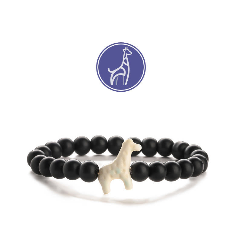 Braccialetto con pietre preziose per la crescita della giraffa Olivenorma - Giraffa bianca - Onice nero - image 5