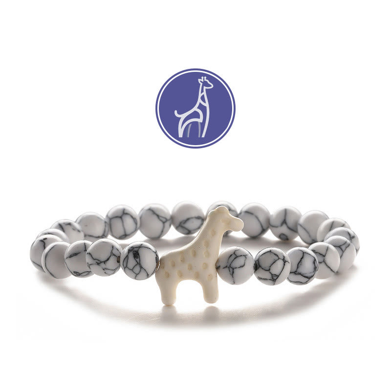 Braccialetto con pietre preziose per la crescita della giraffa Olivenorma - Giraffa bianca - Howlite - image 17