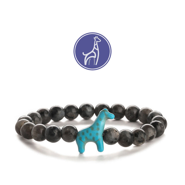 Braccialetto con pietre preziose per la crescita della giraffa Olivenorma - Giraffa blu - Labradorite - image 10