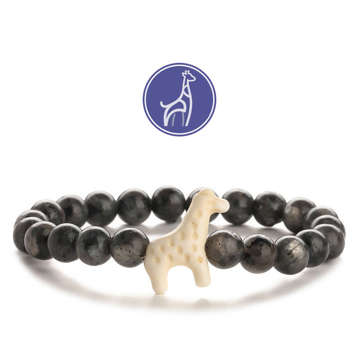 Braccialetto con pietre preziose per la crescita della giraffa Olivenorma - Giraffa bianca - Labradorite - image 9