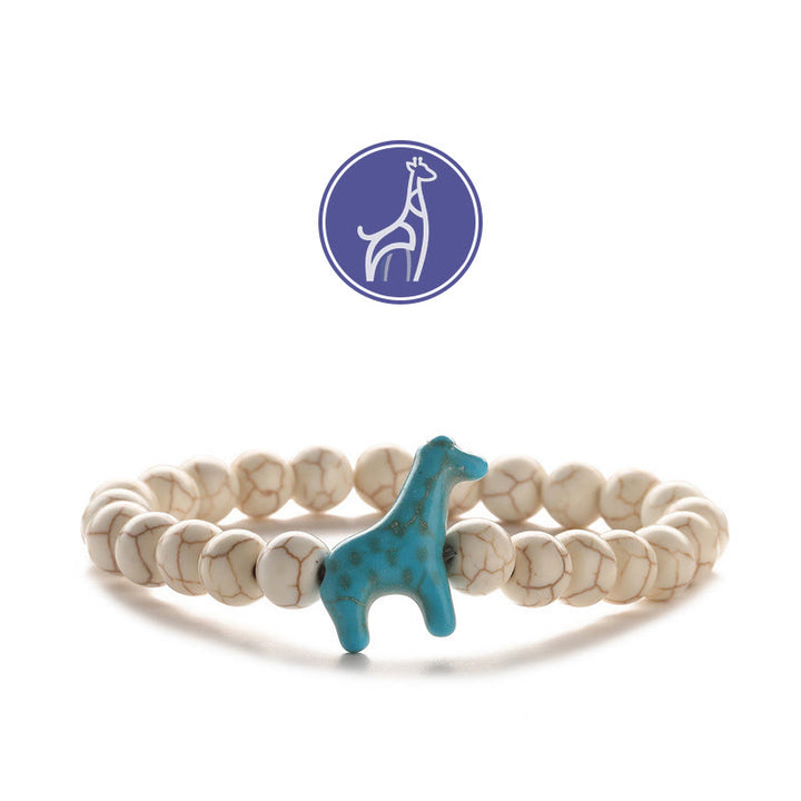 Braccialetto con pietre preziose per la crescita della giraffa Olivenorma - Giraffa blu - Beige Turchese - image 16