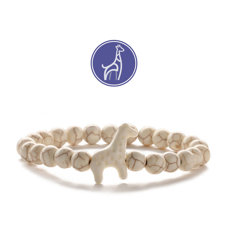 Braccialetto con pietre preziose per la crescita della giraffa Olivenorma - Giraffa bianca - Beige Turchese - image 15