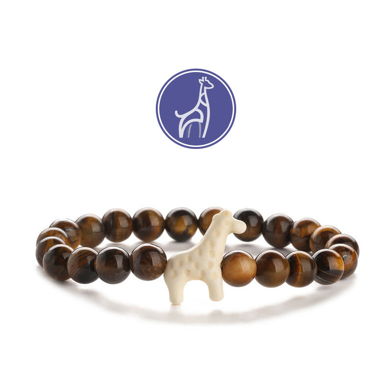 Braccialetto con pietre preziose per la crescita della giraffa Olivenorma - Giraffa bianca - Occhio di tigre - image 19