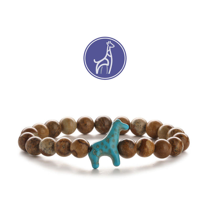 Braccialetto con pietre preziose per la crescita della giraffa Olivenorma - Giraffa blu - Immagine Jasper - image 14