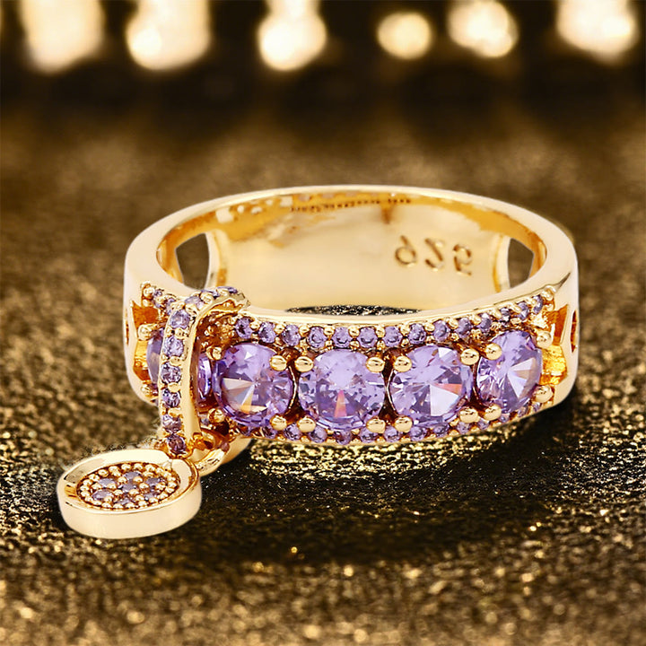 Anello con sigillo di Ecate e zirconi scintillanti Olivenorma - Viola - Stati Uniti 13 - image 6