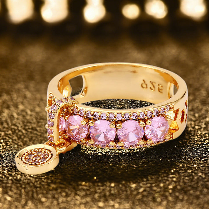 Anello con sigillo di Ecate e zirconi scintillanti Olivenorma - Rosa - Stati Uniti 13 - image 5