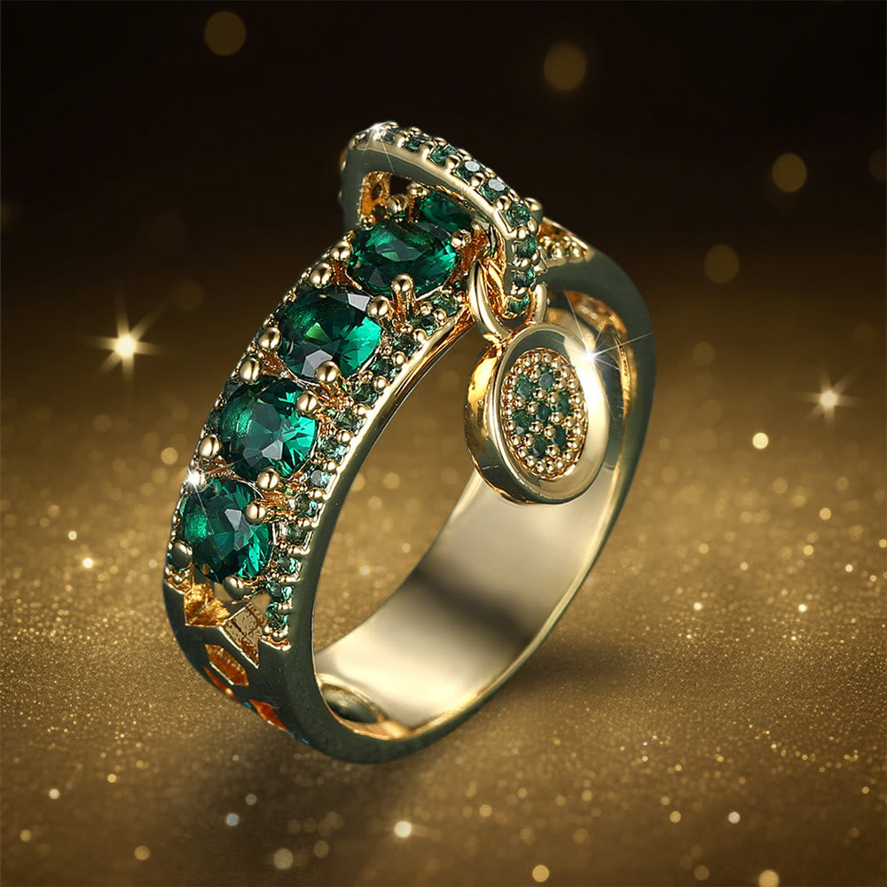 Anello con sigillo di Ecate e zirconi scintillanti Olivenorma - Verde - Stati Uniti 13 - image 9