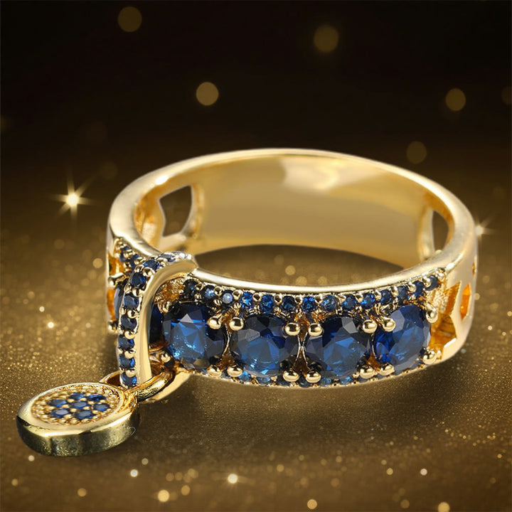 Anello con sigillo di Ecate e zirconi scintillanti Olivenorma - Blu - Stati Uniti 13 - image 8