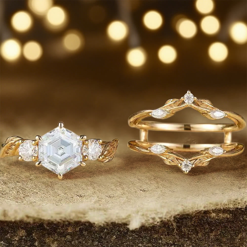 Anello con moissanite esagonale e corona di Persefone Olivenorma - image 5